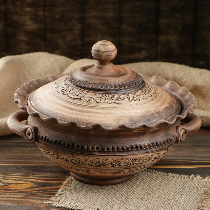 Жаровня "Этно" с ручками и крышкой, 2 л