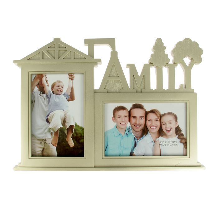 Фоторамка "Семейное древо" на 2 фото 10х15 см, золото