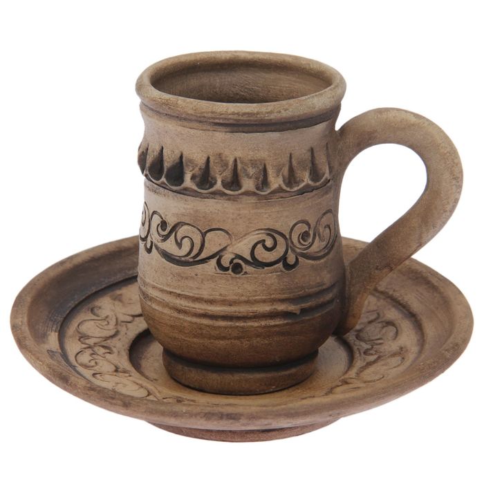 Кружка высокая "Дворянская", с блюдцем, 0,1 л