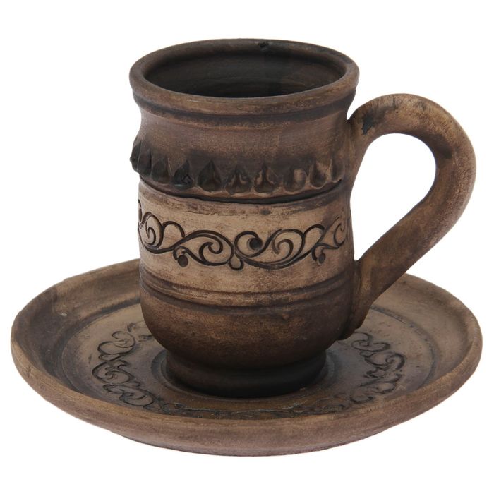 Кружка высокая "Дворянская", с блюдцем, 0,15 л