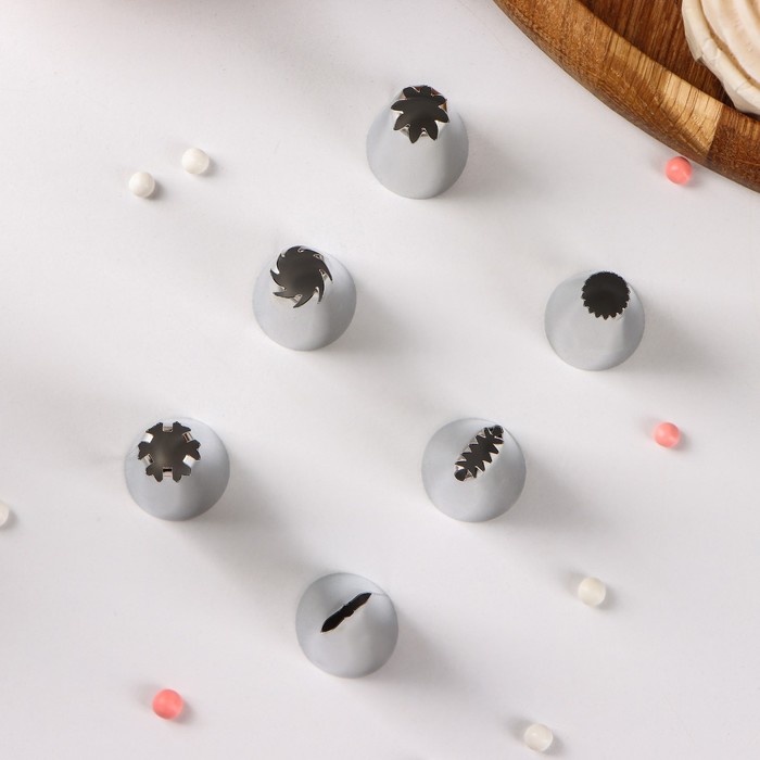 Набор кондитерских насадок 6 шт 3,8х1,8 см, формы МИКС