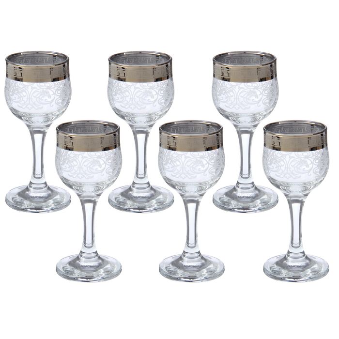 Набор рюмок для водки/ликёра 60 мл, 6 шт гравировка, напыление металлом