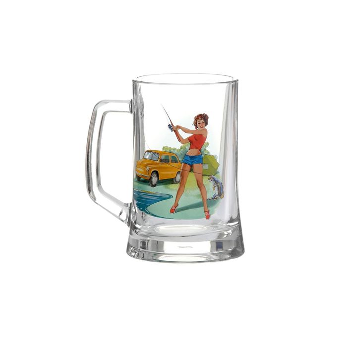 Кружка для пива 500 мл "Пинап", в подарочной упаковке, рисунок МИКС