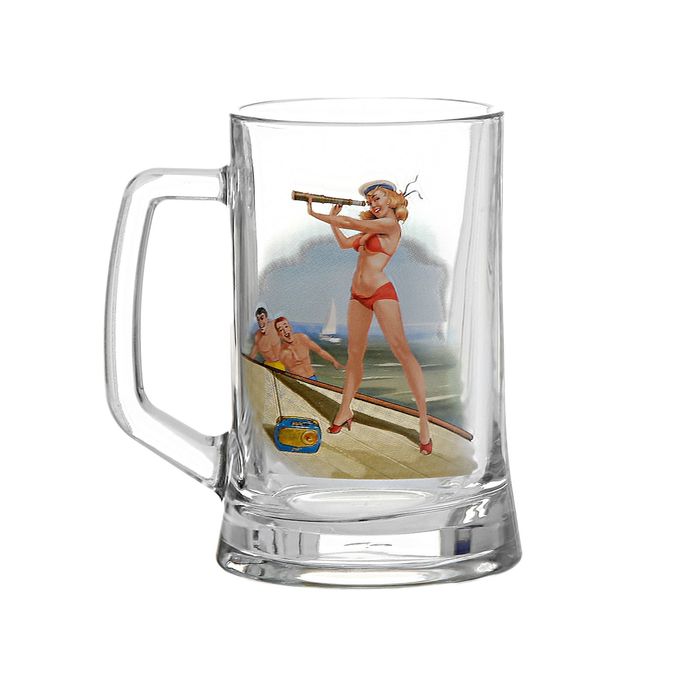 Кружка для пива 500 мл "Пинап", в подарочной упаковке, рисунок МИКС