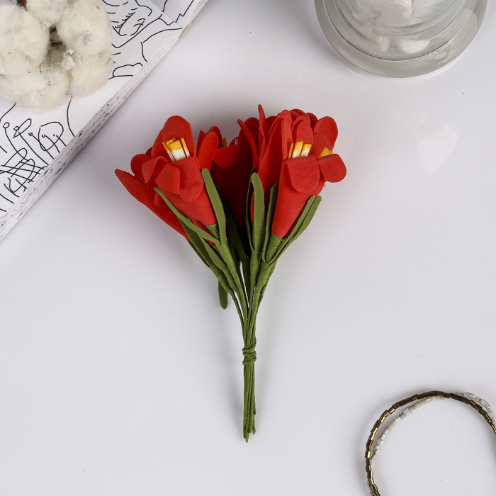 Декор для творчества "Плюмерия", 1 букет=10 цветков, МИКС