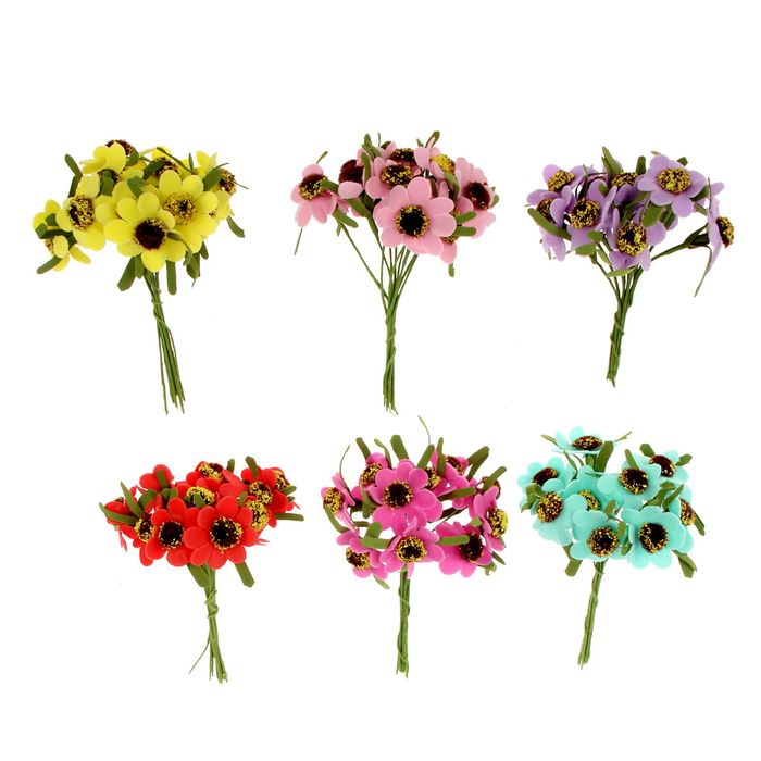 Декор для творчества "Эхинопсис", 1 букет=10 цветков, МИКС