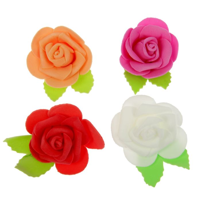 Декор для творчества "Роза с листьями", МИКС