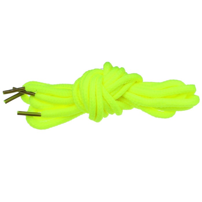 Шнурки для обуви круглые, ширина 3мм, 120см, цвет неон жёлтый