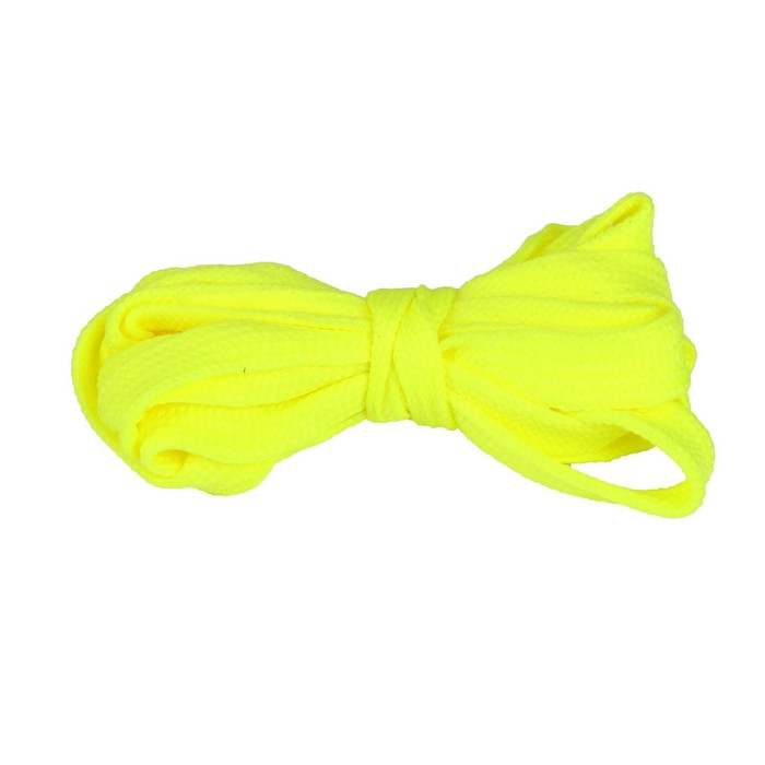 Шнурки для обуви плоские, ширина 12мм, 120см, цвет неон жёлтый