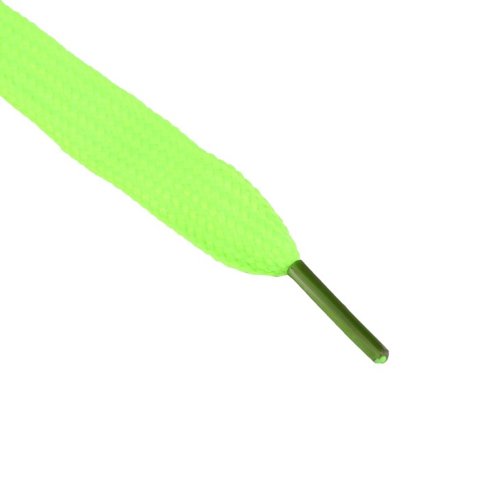 Шнурки для обуви плоские, ширина 12мм, 120см, цвет неон салатовый
