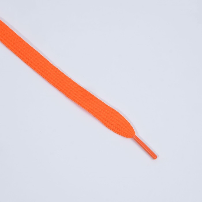 фото Шнурки для обуви, пара, плоские, 12 мм, 120 см, цвет оранжевый неоновый onlitop