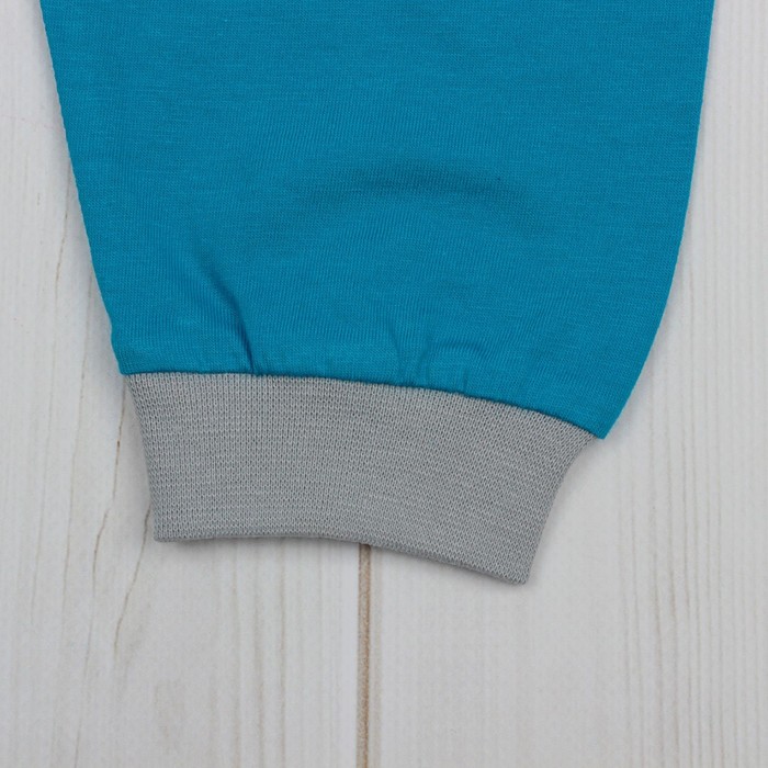 Пижама для мальчика, рост 80 см (52), цвет серый/бирюзовый