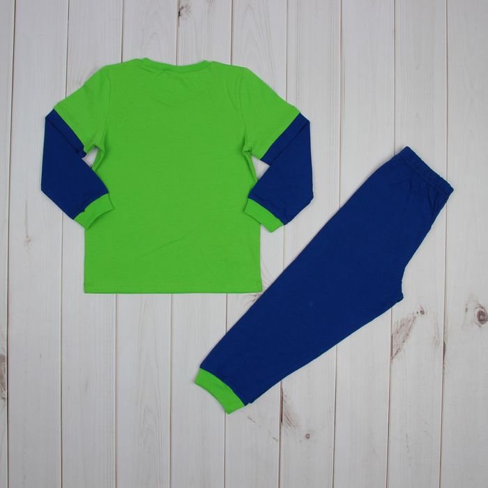 Пижама для мальчика, рост 80 см (52), цвет салатовый/синий