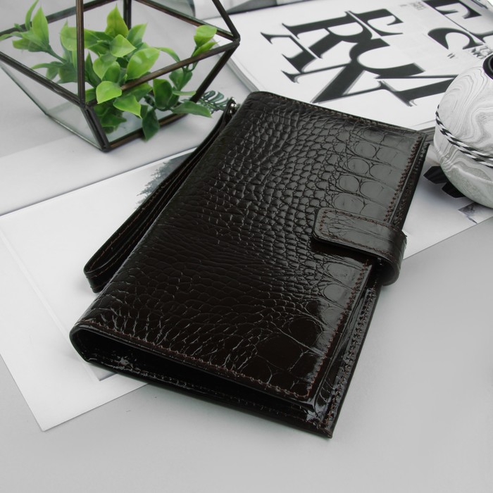 Портмоне дорожное, коричневый кайман