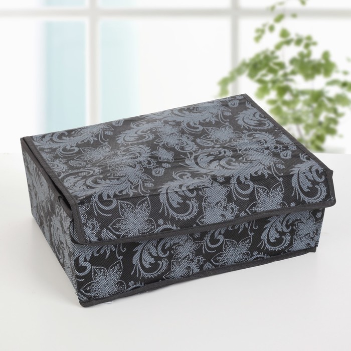 Органайзер для белья с крышкой, 12 отделений, 32х24х12 см "Пейсли"