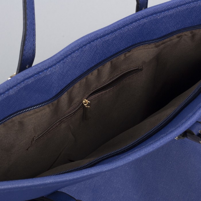 Сумка женская на молнии "Лаура", 1 отдел, синяя