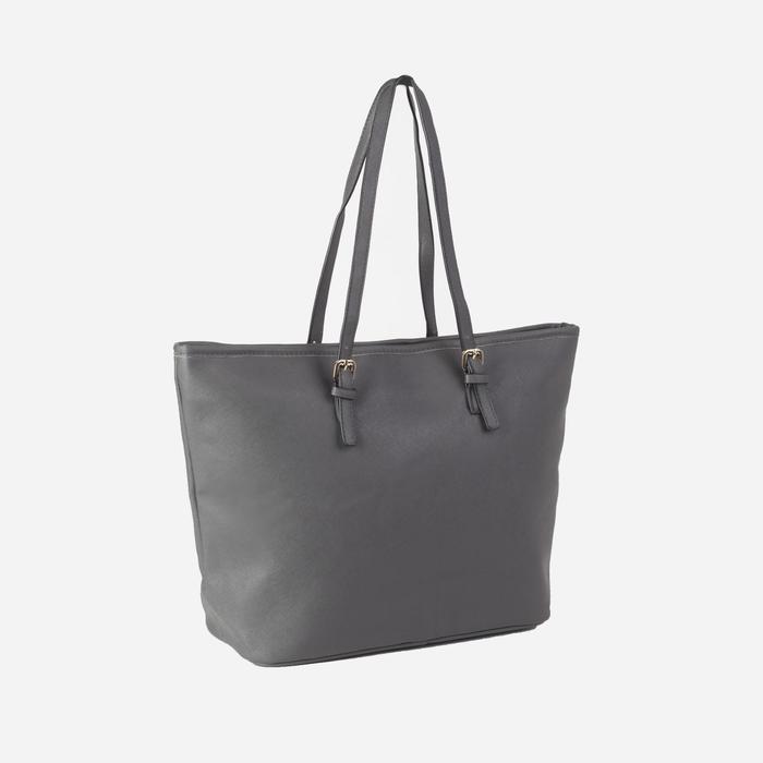 Сумка женская на молнии "Лаура", 1 отдел, серая