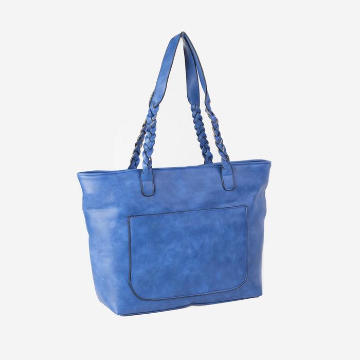 Сумка женская на молнии "Лорен", 1 отдел с перегородкой, 2 наружных кармана, синяя