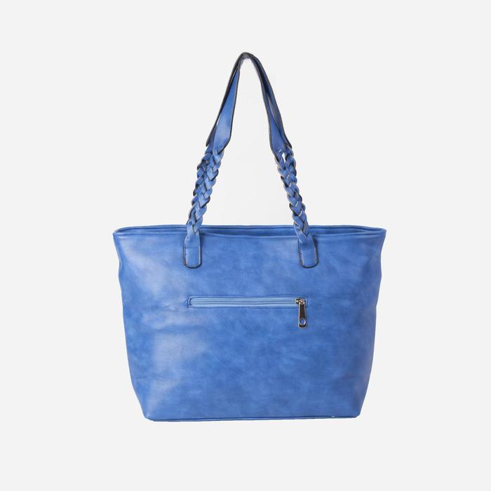 Сумка женская на молнии "Лорен", 1 отдел с перегородкой, 2 наружных кармана, синяя