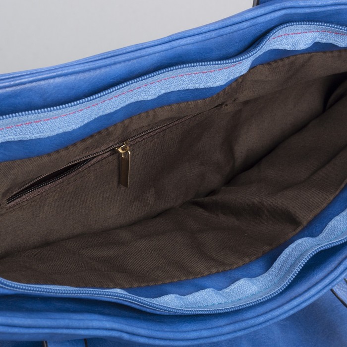 Сумка женская на молнии "Лорен", 1 отдел с перегородкой, 2 наружных кармана, синяя