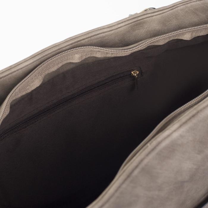 Сумка женская на молнии "Лорен", 1 отдел с перегородкой, 2 наружных кармана, цвет хаки