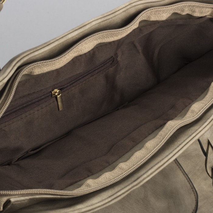 Сумка женская на молнии "Лорен", 1 отдел с перегородкой, 2 наружных кармана, цвет хаки