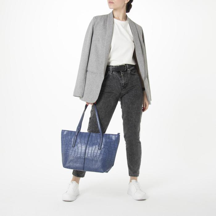 Сумка женская на молнии "Лорри", 1 отдел с перегородкой, синяя