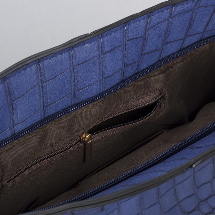 Сумка женская на молнии "Лорри", 1 отдел с перегородкой, синяя