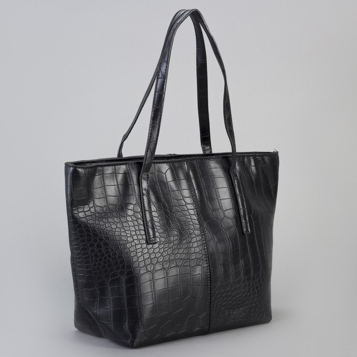 Сумка женская на молнии "Лорри", 1 отдел с перегородкой, чёрная