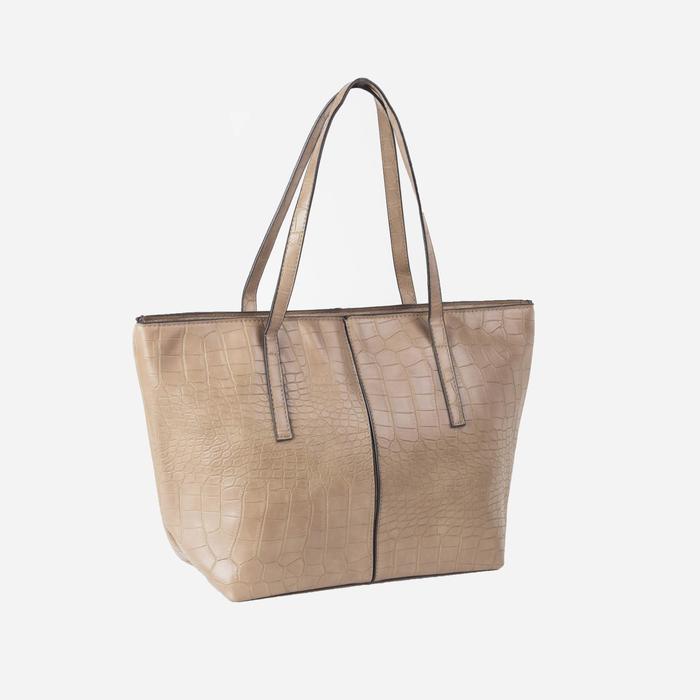 Сумка женская на молнии "Лорри", 1 отдел с перегородкой, бежевая