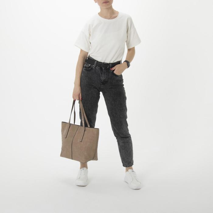 Сумка женская на молнии "Лорри", 1 отдел с перегородкой, бежевая