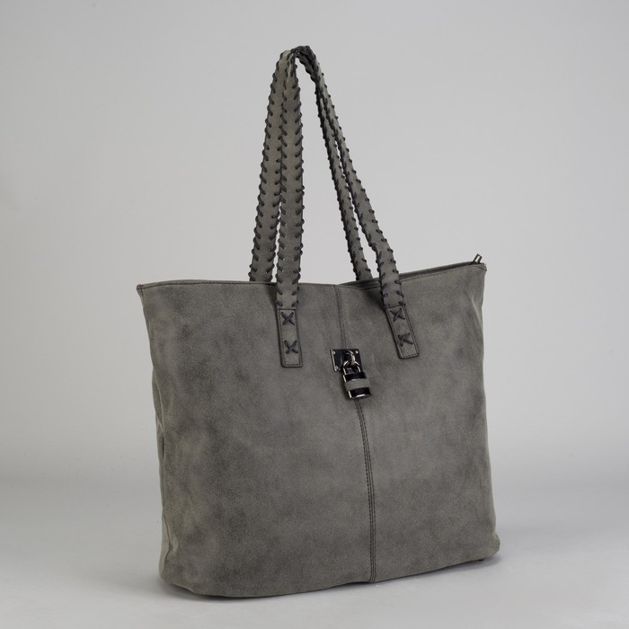 Сумка женская на молнии "Лиан", 1 отдел с перегородкой, серая