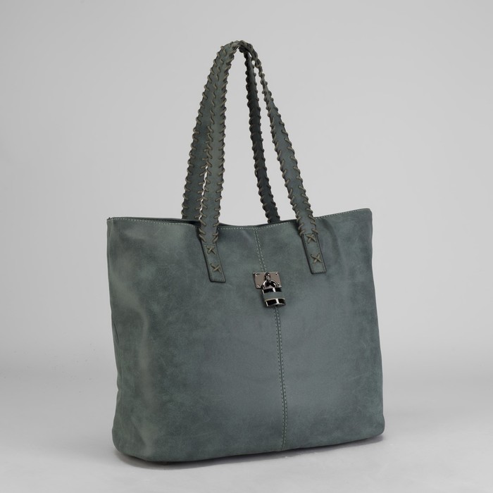 Сумка женская на молнии "Лиан", 1 отдел с перегородкой, зелёная