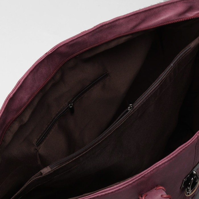 Сумка женская на молнии "Лиан", 1 отдел с перегородкой, бордовая