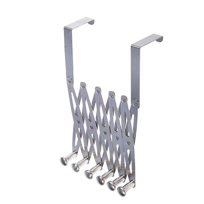 Вешалка надверная раздвижная, 6 крючков 11,5х14,5х8 см