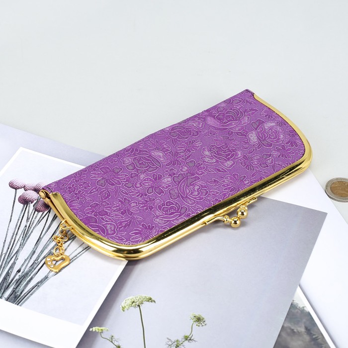 Кошелёк женский на рамке, 5 отделов, фиолетовый