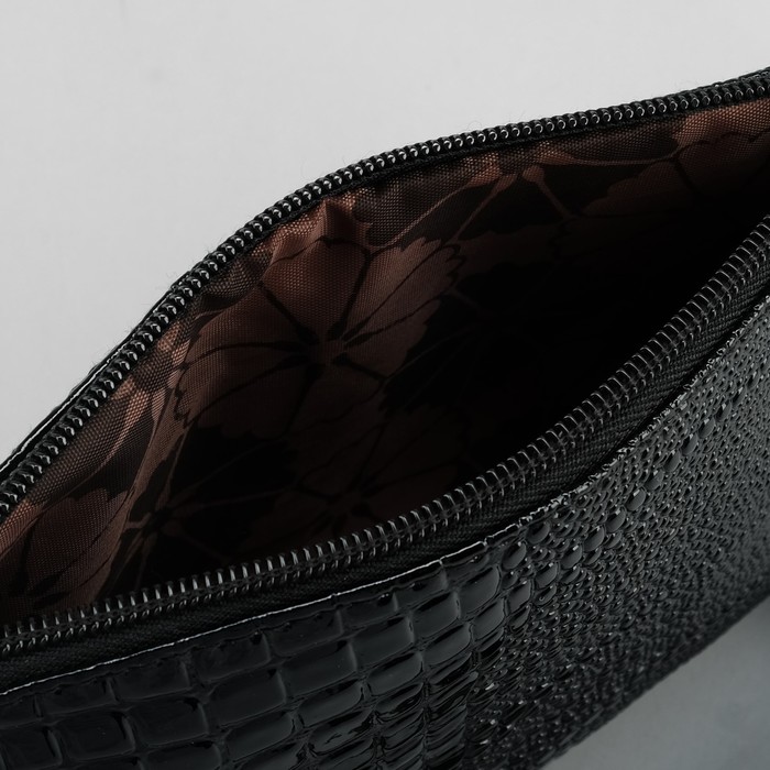 Клатч женский на молнии "Кейси", 1 отдел, 1 наружный карман, регулируемый ремень, чёрный