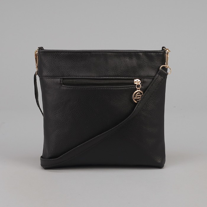 Сумка женская на молнии, 1 отдел, 2 наружных кармана, регулируемый ремень, цвет чёрный