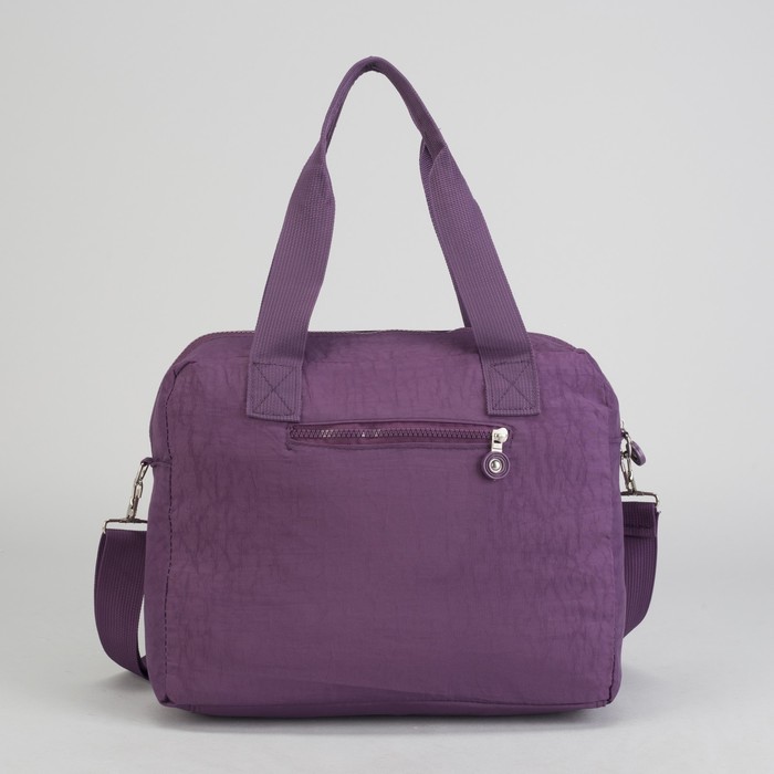 Сумка спортивная на молнии "Жатка", 1 отдел, 6 наружных карманов, длинный ремень, фиолетовая