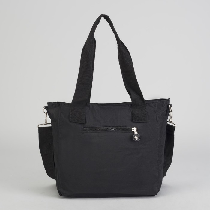 Сумка спортивная на молнии "Жатка", 1 отдел, 5 наружных карманов, длинный ремень, чёрная