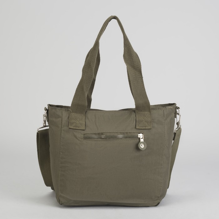 Сумка спортивная на молнии "Жатка", 1 отдел, 5 наружных карманов, длинный ремень, зелёная