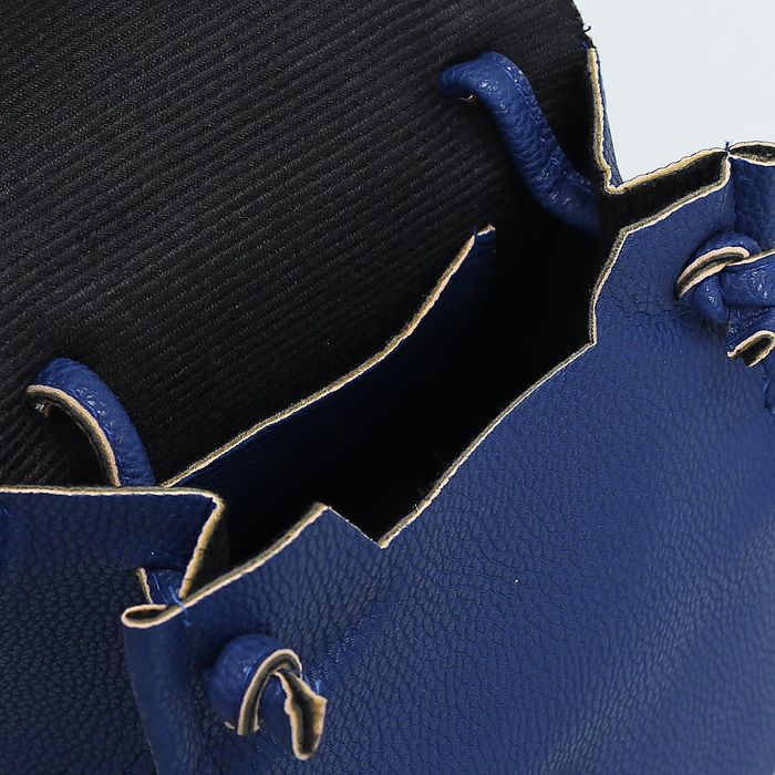 Сумка женская на магните, 1 отдел, длинный ремень, цвет синий