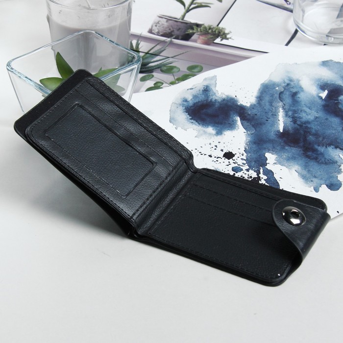 Портмоне мужское на магните"Девид", 1 отдел, отдел для карт, цвет чёрный