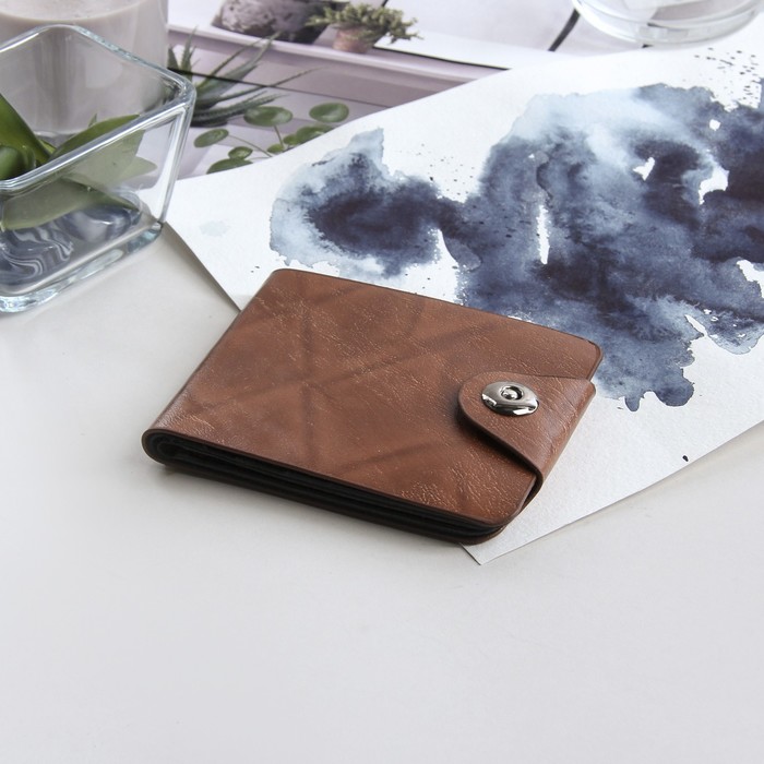 Портмоне мужское на магните"Девид", 1 отдел, отдел для карт, цвет коричневый