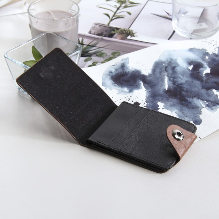 Портмоне мужское на магните"Девид", 1 отдел, отдел для карт, цвет коричневый