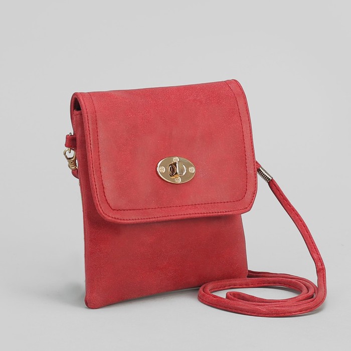 Сумка женская на клапане, 1 отдел, 1 наружный карман, длинный ремень, цвет бордовый