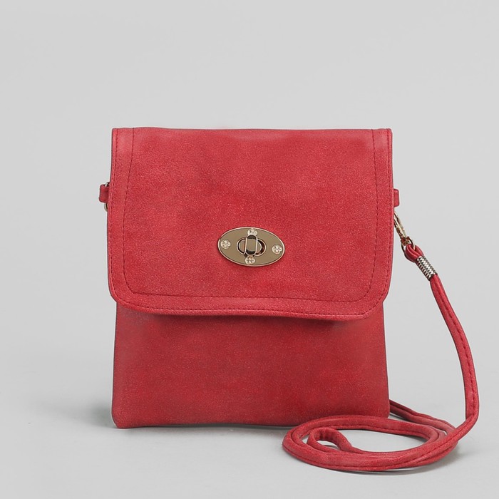 Сумка женская на клапане, 1 отдел, 1 наружный карман, длинный ремень, цвет бордовый