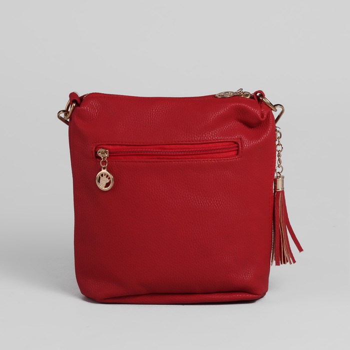 Сумка женская на молнии "Элен", 1 отдел, 2 наружных кармана, длинный ремень, бордовая