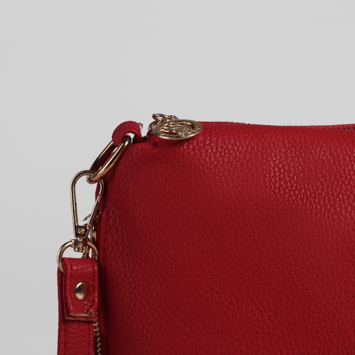 Сумка женская на молнии "Элен", 1 отдел, 2 наружных кармана, длинный ремень, бордовая