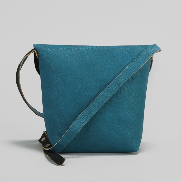 Сумка женская на кнопке "Кисточка", 1 отдел, длинный ремень, цвет морской волны